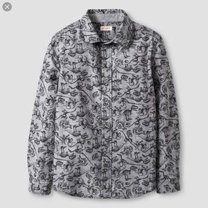 Cat & Jack Dinosaur Button Down Shirt Long Sleeve